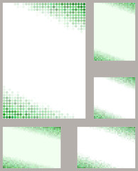 Green mosaic page corner design set