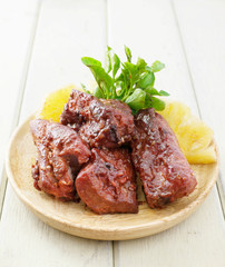 honey pork ribs grilled