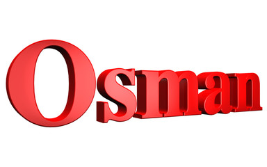 3D Osman text on white background