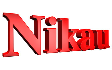 3D Nikau text on white background