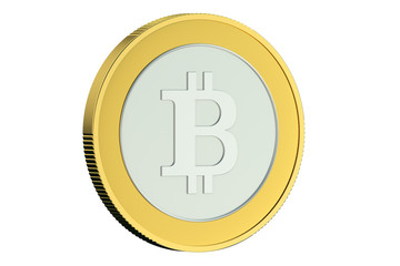 Golden Bitcoin closeup