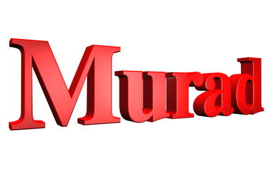 3D Murad text on white background