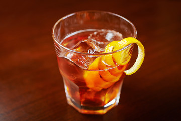 glass of delicious alcoholic cocktails or lemonade with ice