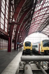 Fototapete Bahnhof Im Inneren des prächtigen Hauptbahnhofs in der Stadt Antwerpen, Belgien