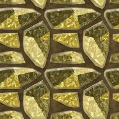 Seamless relief floor pattern of sharp polygonal stones with mottled structure