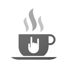 Cup of coffee icon  with a rocking hand