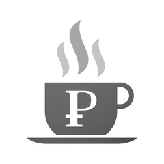 Cup of coffee icon  with a ruble sign