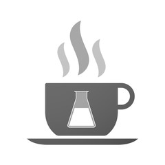 Cup of coffee icon  with a chemical test tube