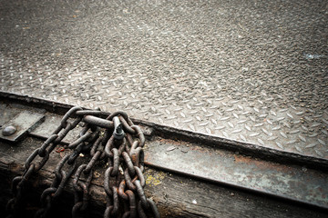 old chain and metal sheet floor background