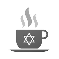 Cup of coffee icon  with a David star