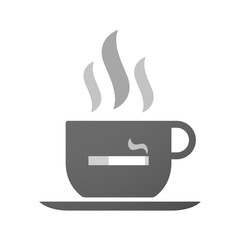 Cup of coffee icon  with a cigarette