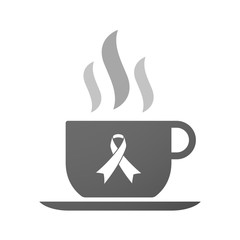 Cup of coffee icon  with an awareness ribbon