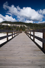 Obraz premium Boardwalk at Mammoth Hot Springs