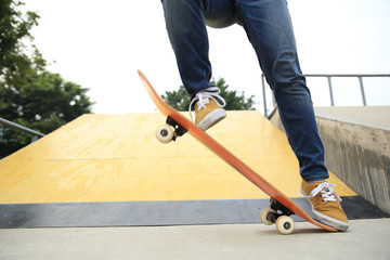 skateboarding at skatepark