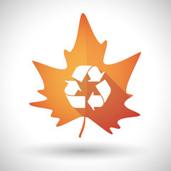 Autumn leaf icon with a recycle sign