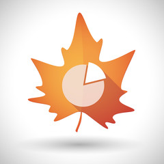 Autumn leaf icon with a pie chart