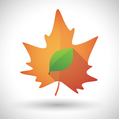 Autumn leaf icon with a leaf