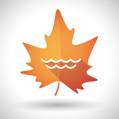 Autumn leaf icon with a water sign