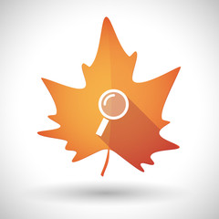 Autumn leaf icon with a magnifier