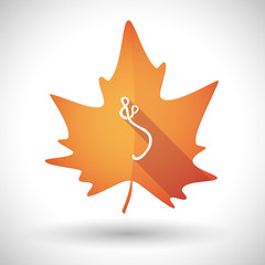 Autumn leaf icon with  an ebola sign