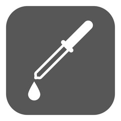 The pipette icon. Dropper and eyedropper, analysis, chemistry symbol. Flat
