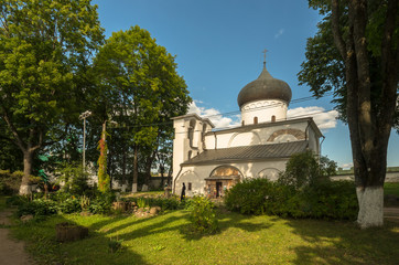 Fototapeta na wymiar Pskov. Russia. Mirozhsky Monastery, the Transfiguration Cathedral, XII century