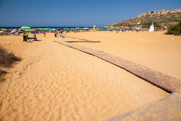 Orange sand at Rampa bay - island Gozo - Malta