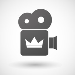 Cinema camera icon with a crown
