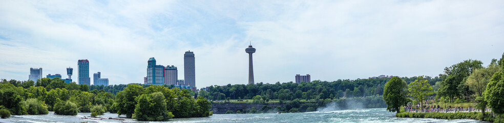 Fototapeta na wymiar Niagara Falls American Falls and Bridal Veil Falls USA