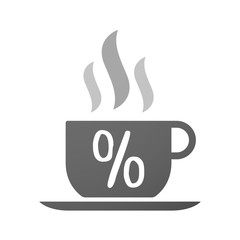 Cup of coffee icon  with a discount sign