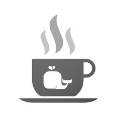 Cup of coffee icon  with a whale