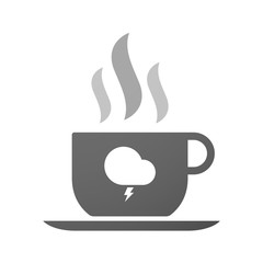 Cup of coffee icon  with a stormy cloud