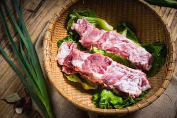 raw pork ribs