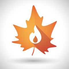 Autumn leaf icon with a flame