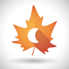 Autumn leaf icon with a moon