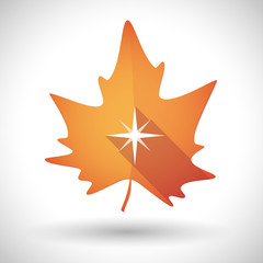 Autumn leaf icon with a sparkle