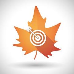 Autumn leaf icon with a dart board