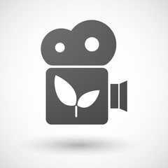 Cinema camera icon with a plant