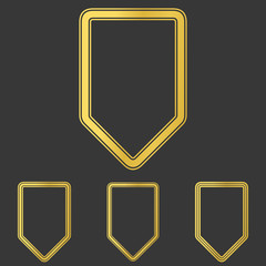 Golden line shield logo design set