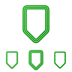 Green line shield logo design set