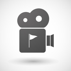 Cinema camera icon with a golf flag