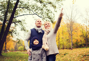 happy family in autumn park