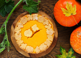 Pumpkin Pie on Thanksgiving Day feast.