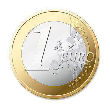 One euro coin vector