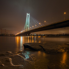 South bridge in winter. Ukraine. Kiev.