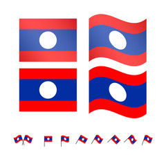Laos Flags EPS 10