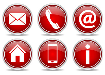 Rote Kontakt Buttons 