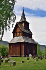 Fototapeta na wymiar Eglise en bois debout de Torpo, Norvège