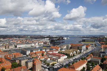 Naklejka na ściany i meble Panorama de Copenhague, Danemark 
