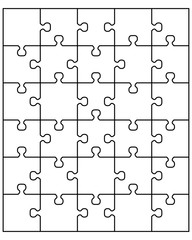 Vector Illustration of big white puzzle, separate pieces